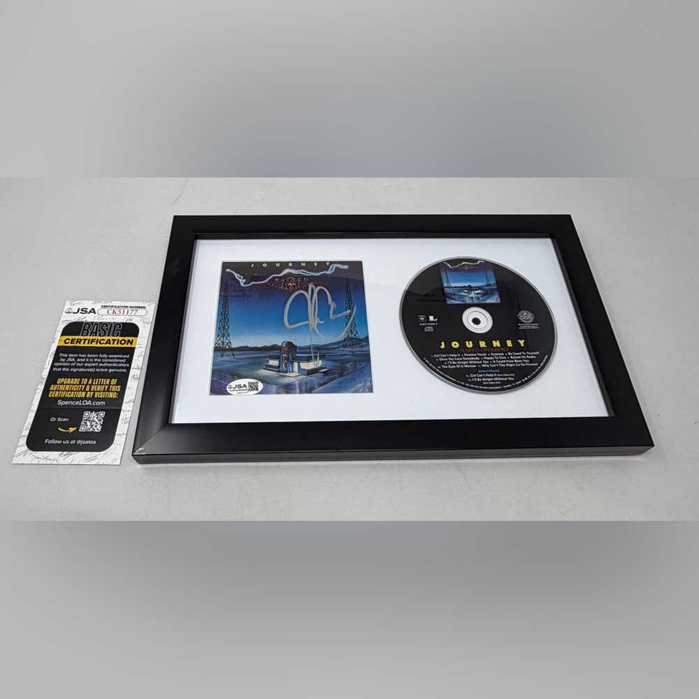 Jonathan Cain signed Journey Raised On Radio CD Cover Framed JSA COA